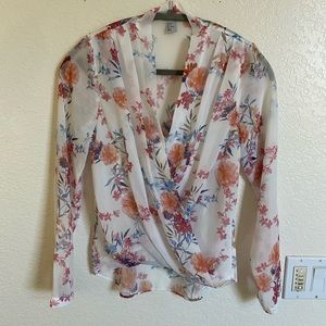H&M Floral Wrap Blouse